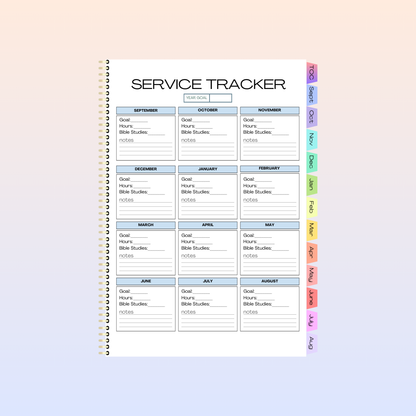 Digital 2024/25 Service Year Planner