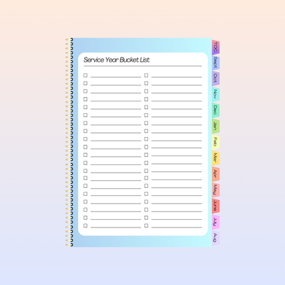 Digital 2024/25 Service Year Planner